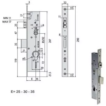 Cisa Multitop Pro Mechanisches Zylinderschloss Eingang 40 Serie (77425)