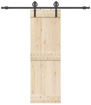 vidaXL Schiebet&uuml;rbeschlag-Set 200cm Stahl Schwarz (4009725)