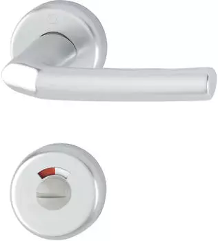 Hoppe Birmingham Dr&uuml;ckergarnitur mit Rosetten WC, rot/wei&szlig; Scheibe, silber eloxiert (3176546)