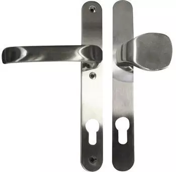 ALPERTEC Schmalrahmengarnitur mit Knopf/Dr&uuml;cker, PZ, 92mm, Vierkant 8mm, Edelstahl (40320020)