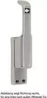 Fuhr T&uuml;rtreibriegel aufliegend Pfeil, schwer, links, Hub 23 mm, silber eloxiert