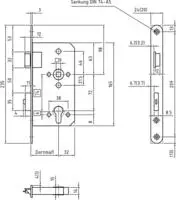 BMH Fluchtt&uuml;rschloss 1113 PZW E 2-fl&uuml;gelig - links , 24 mm