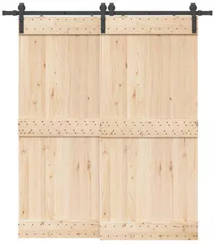 vidaXL Schiebet&uuml;rbeschlag-Set 200cm Stahl Schwarz (4009737)