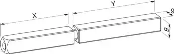 Eco-Schulte Dr&uuml;ckerstift geteilt, Vierkant 9mm, 50/65mm, verzinkt (5030011694)