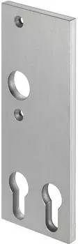 AMF Kurzschild 497DZ eckig 2 PZ-Lochungen 156x62x7mm silber eloxiert (16295)