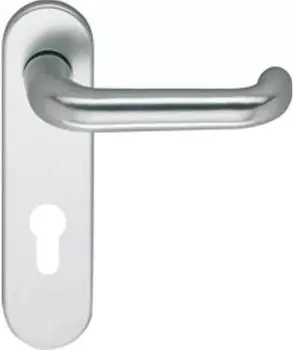 Eco-Schulte D110 Dr&uuml;ckerlochteil mit Kurzschild PZ 72mm, Aluminium silber eloxiert (5030012401)