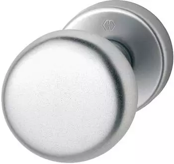 Hoppe T&uuml;r-Knauf auf runder Rosette, Zylinderform, Aluminium silber eloxiert (814787)