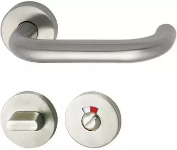 Marchesi Dr&uuml;ckergarnitur HARMONIE auf Rosette WC, Edelstahl, rot/wei&szlig; (1401-2067-2063-WC 4228)
