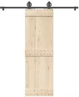 vidaXL Schiebet&uuml;rbeschlag-Set 183 cm Stahl Schwarz