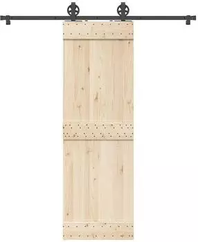 vidaXL Schiebet&uuml;rbeschlag-Set 183cm, Stahl, schwarz (4009728)