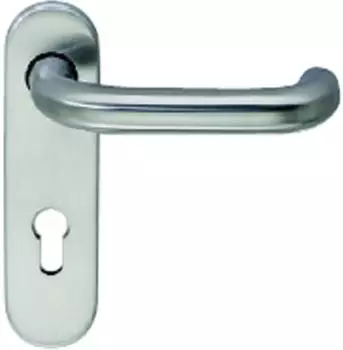 BKS Dr&uuml;ckerlochteil B 72110 mit Kurzschild PZ 72mm, f&uuml;r au&szlig;en rund, silber (B-72110-00-0-1)