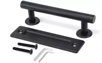 Emuca Pasadena Griff f&uuml;r Holzschiebet&uuml;ren, Stahl, schwarz texturiert, 240mm (9296754)