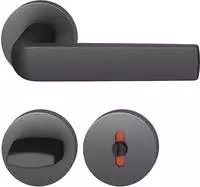 FSB Dr&uuml;ckergarnitur 12 1267 ASL auf Rosette WC DIN, Aluminium schwarz matt