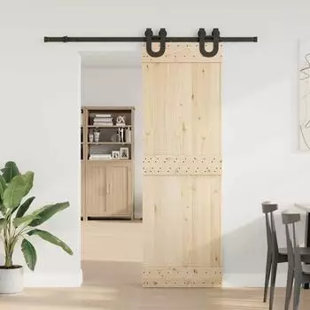 vidaXL Schiebet&uuml;rbeschlag-Set 183cm Stahl Schwarz (4009720)