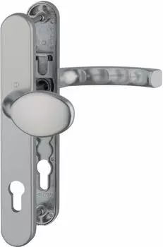 Hoppe Li&egrave;ge Wechselgarnitur auf Schmalschild, Knopf, Aluminium stahlfarben (3916292)