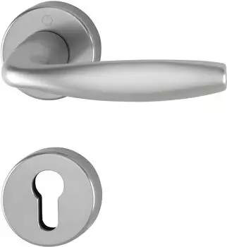 Hoppe New York Dr&uuml;ckergarnitur Aluminium Edelstahl-Effekt PZ TS 40-45mm (3906668)