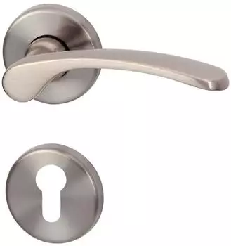 ALPERTEC Amos Rosettengarnitur PZ, edelstahlfarben satiniert, 2x Dr&uuml;cker (32740633)
