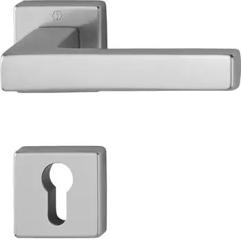 Hoppe AUSTIN Dr&uuml;ckergarnitur auf Rosette PZ, Aluminium Edelstahl-Effekt (11843597)