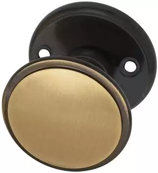 Marchesi FH T&uuml;rknopf Flachform auf Rosette (Facette) &oslash;55mm Messing patiniert (4205.42A.006.0)