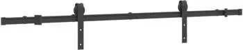 vidaXL Schiebet&uuml;rbeschlag-Set 183cm Stahl Schwarz (4009748)