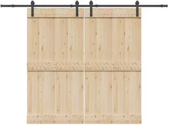 vidaXL Schiebet&uuml;rbeschlag-Set 427cm Stahl schwarz (3295780)