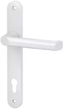 Basi SR 4100 &frac12;-Schmalrahmen-Garnitur PZ 92/8mm, Langschild rund, Alu wei&szlig; (7831-0109)