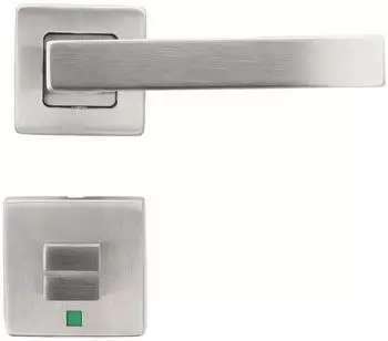 Intersteel Quadros QRG Türdrücker WC eckige Rosette 53x53x8mm Edelstahl (QRG)