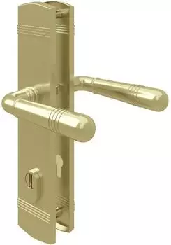MS Beschl&auml;ge Langschild Sicherheits-Schutzbeschlag Messing Optik, Dr&uuml;cker/Dr&uuml;cker, DIN 8/72 (8714186438374)