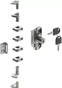 Hettich Drehstangenschloss für Tür DIN Links/Rechts, vernickelt, 15mm
