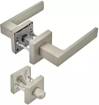 Sotech CUBE T&uuml;rdr&uuml;ckergarnitur Edelstahloptik matt, WC-Rosette (8x8mm)
