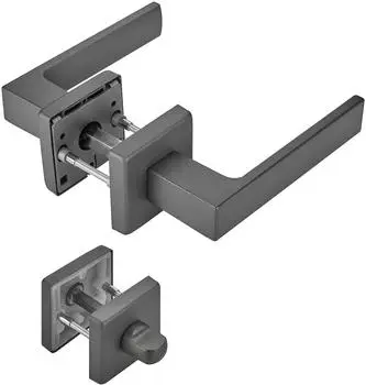 Sotech CUBE T&uuml;rdr&uuml;ckergarnitur Anthrazit, Rosette WC (120x22mm)
