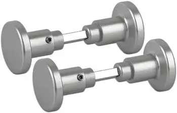 BigDean T&uuml;rknauf Aluminium silber mit Rosette, 2er-Set
