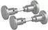 BigDean Türknauf Aluminium silber mit Rosette, 2er-Set
