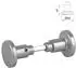 BigDean Türknauf Aluminium silber mit Rosette, 2er-Set