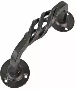 MS Beschläge Stoßgriff antik, Schmiedeeisen schwarz, 2er-Set (104R-)