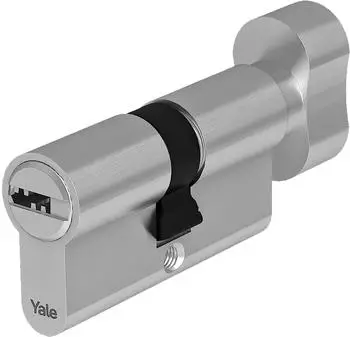 Yale YC104KD304504N1 Hochsicherheits-Zylinder mit Knauf, vernickelt, 30/45mm, 4 Schlüssel (YC104KD304504N1)