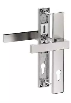 MS Beschl&auml;ge Schmalrahmengarnitur Langschild eckig PZ 92mm, Dr&uuml;cker/Dr&uuml;cker, T&uuml;rst&auml;rke 87-95mm (11-01-99-144-HAN)