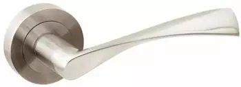 Emuca Innent&uuml;r-T&uuml;rgriffe Set mit Rosetten D.50mm, Aluminium, satiniertes Nickel (9170351)