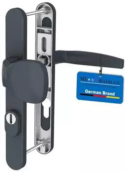 MS Beschl&auml;ge Schmalrahmengarnitur Langschild PZ Knopf/Dr&uuml;cker anthrazit 92mm (18370163692R)