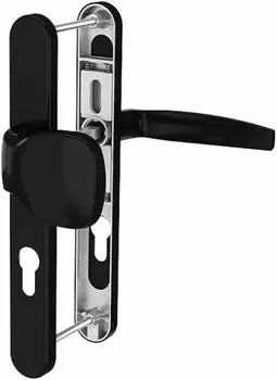 MS Beschläge Langschildgarnitur Schmalrahmen 8-72mm schwarz, Wechsel, Knopf/Drücker, Türstärke 71-86mm (18390053672)