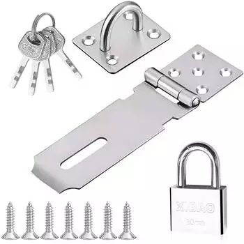 LuxusKollektion Schlossriegel-Set mit Vorh&auml;ngeschloss, Edelstahl, 30mm, 2 St&uuml;ck