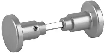 BigDean Zimmert&uuml;r-Knopfdr&uuml;cker mit Rosette, Aluminium, silber