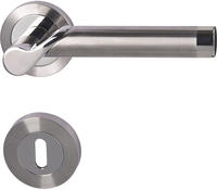 Alpertec - Bb-rosettengarnitur Solid 1 Edelstahl Silber Rund Beschl&auml;ge