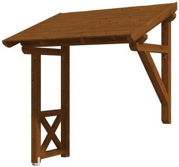 Skan Holz Pultvordach Paderborn 3 (242x156x293 cm) nussbaumfarben