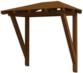 Skan Holz Vordach Wismar 2 (258x126x264 cm) nussbaumfarben