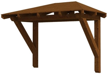 Skan Holz Vordach Wismar 1 (258x126x264 cm) nussbaumfarben