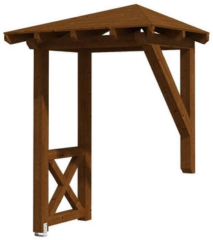 Skan Holz Vordach Wesel 3 (188x126x264 cm) nussbaumfarben