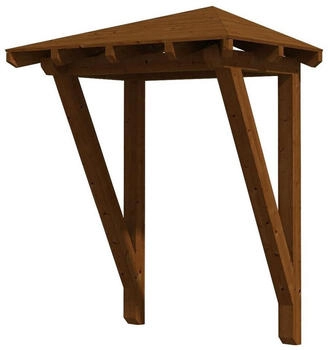 Skan Holz Vordach Wesel 2 (188x126x264 cm) nussbaumfarben