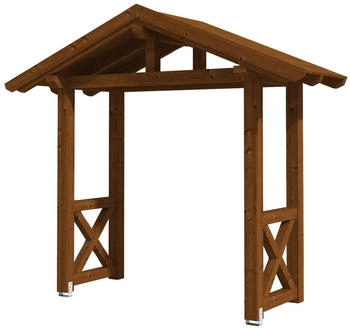 Skan Holz Vordach Stralsund 4 (289x116x279 cm) nussbaumfarben