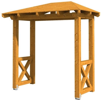 Skan Holz Vordach Wismar 4 (258x126x264 cm) eichefarben